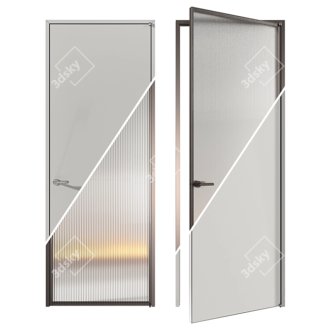 Sleek Aladin Swing Glass Door 3D model image 2