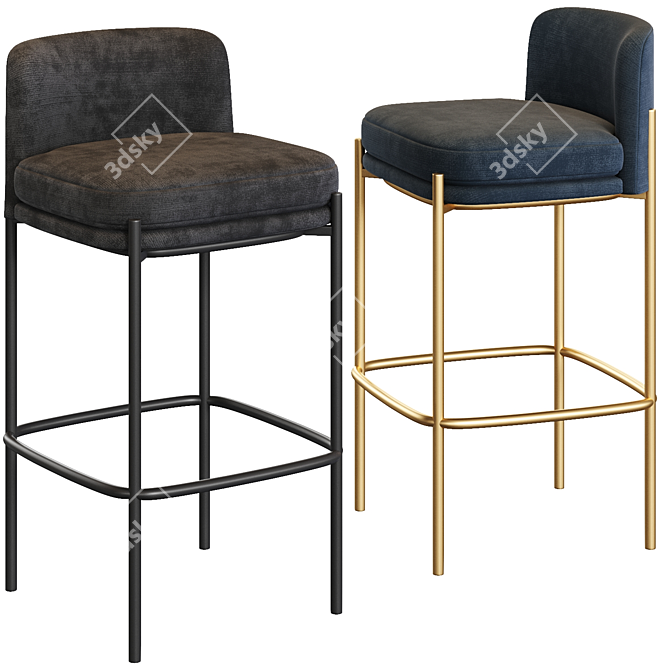 Elegant Inna Bar Stool: Upgrade Your Decor 3D model image 1