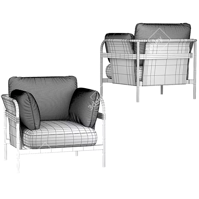 Contemporary Bouroullec Brothers Armchair 3D model image 4