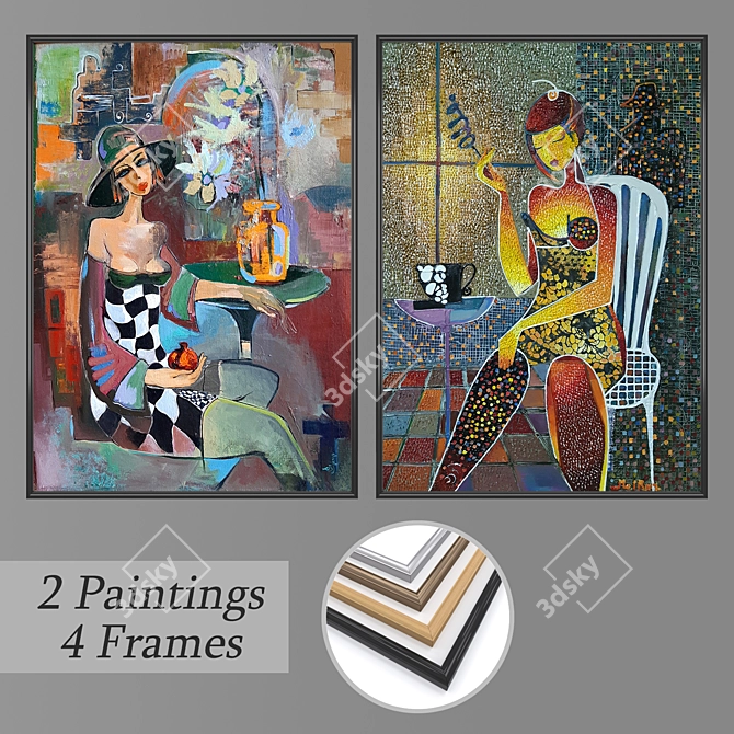 Versatile Set of Wall Paintings 3D model image 1