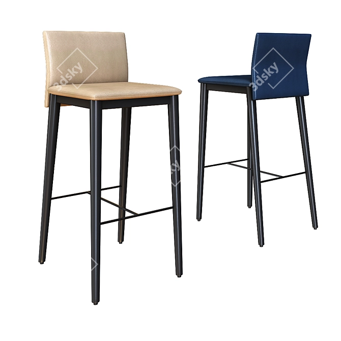 Elegant KL Barstool: Sleek Design 3D model image 1