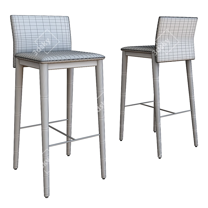 Elegant KL Barstool: Sleek Design 3D model image 3