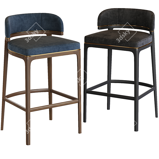 Elegant Grange Bar Chair 3D model image 1