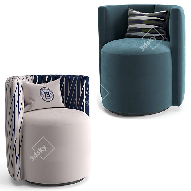 Luxurious Fendi LouLou Armchair: Timeless Elegance 3D model image 1