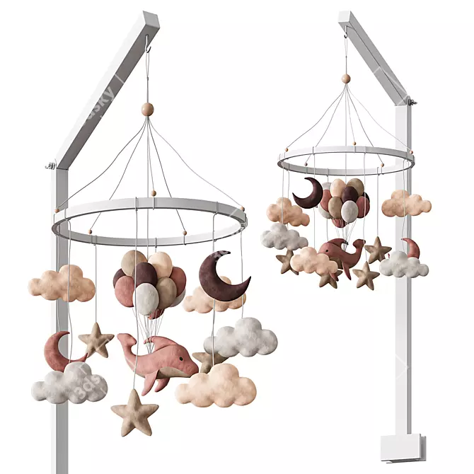 Dreamy Dangling Delight - Baby Mobile 3D model image 1