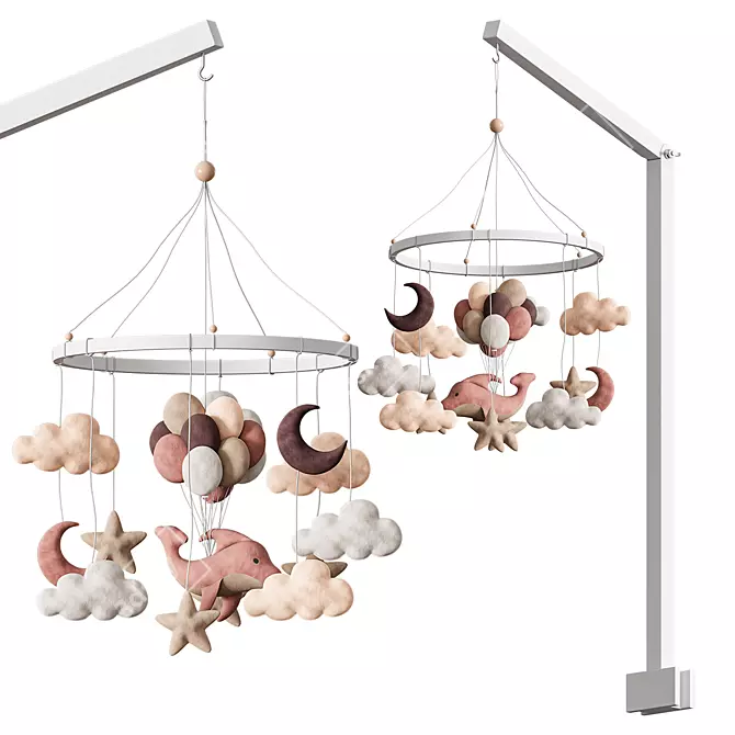 Dreamy Dangling Delight - Baby Mobile 3D model image 2