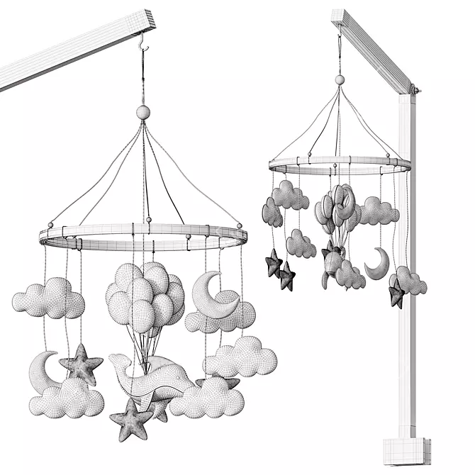 Dreamy Dangling Delight - Baby Mobile 3D model image 4