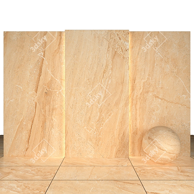 Glossy Classic Dyna Marble Slabs 3D model image 2