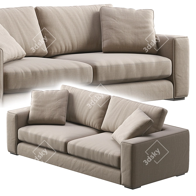 Sitka Boreal Gray Sofa: Modern Elegance for Your Space 3D model image 2