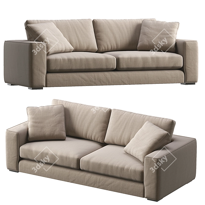 Sitka Boreal Gray Sofa: Modern Elegance for Your Space 3D model image 3