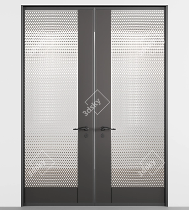 Elegant Glass Door Set 3D model image 2