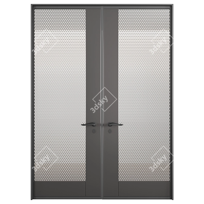 Elegant Glass Door Set 3D model image 7