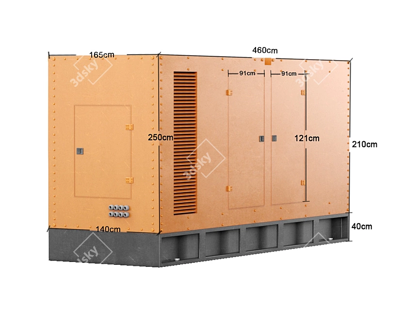 High Detail 15Kva Electric Generator 3D model image 2