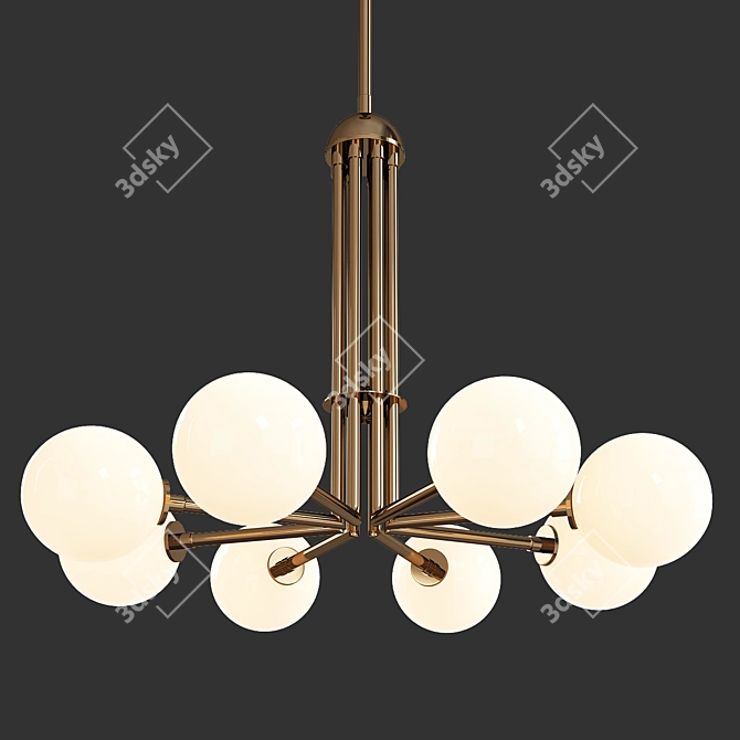 Elegant Modern Halo Chandelier 3D model image 1