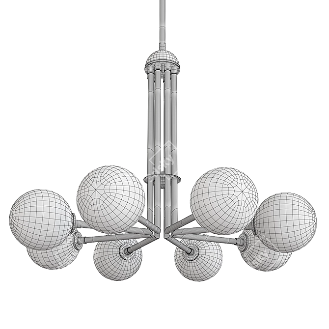 Elegant Modern Halo Chandelier 3D model image 2