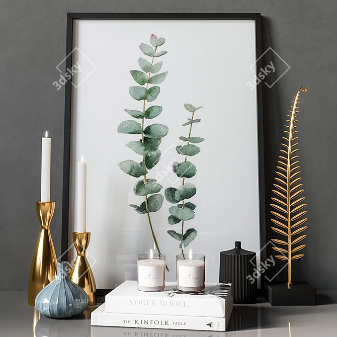 Elegant Home Decor Set 3D model image 5