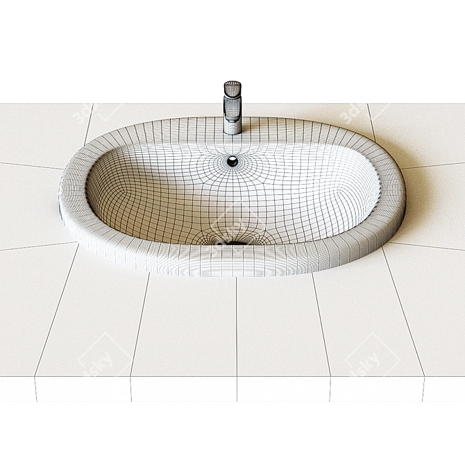 Roca Coral Recessed Washbasin 56x48 cm 3D model image 2