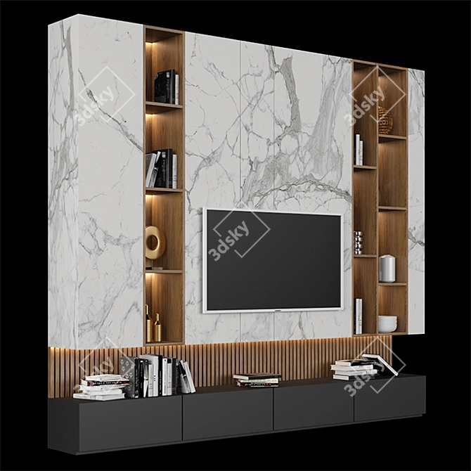 Modern TV Stand for Visualizations 3D model image 2