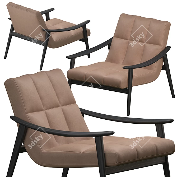Luxury Fynn Leather Armchair 3D model image 1