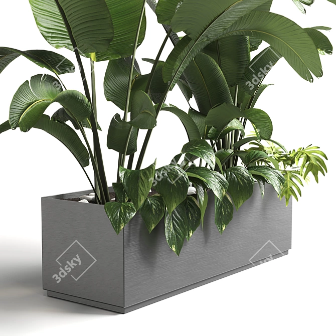 Metal Vase Indoor Plant Collection 3D model image 2