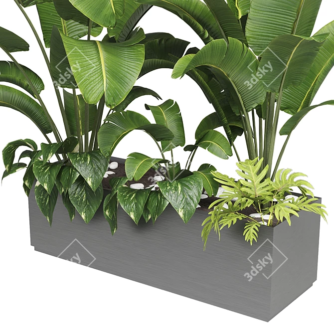 Metal Vase Indoor Plant Collection 3D model image 3