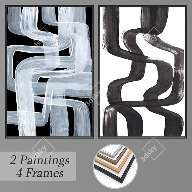 Elegant Wall Art Set 3D model image 1