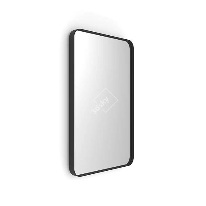 Metal Framed Folding Mirror: Iron Flap, Rectangular 3D model image 2