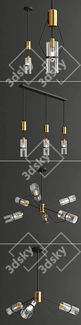 Sleek Salut Pendant Light Collection 3D model image 2