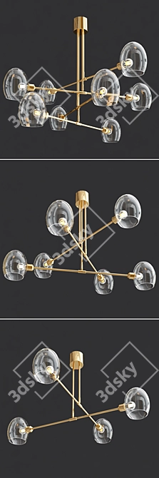 Elegant Designer Chandelier | 100cm Diameter 3D model image 3