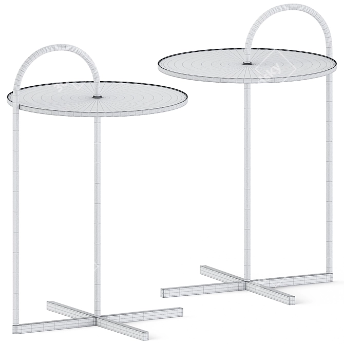 Elegant Rolf Benz 902 Side Tables 3D model image 3