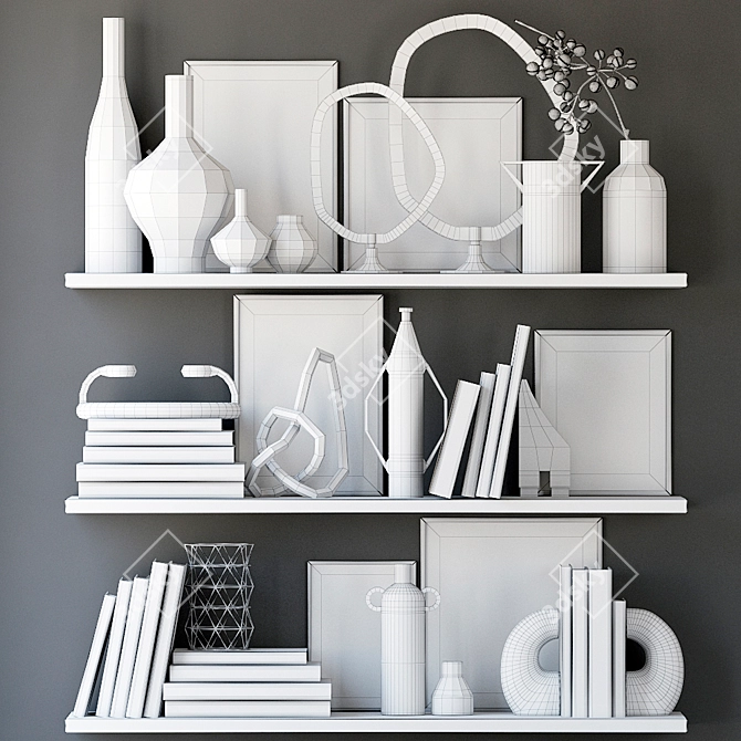 Stylish Decor Shelves 3D model image 5