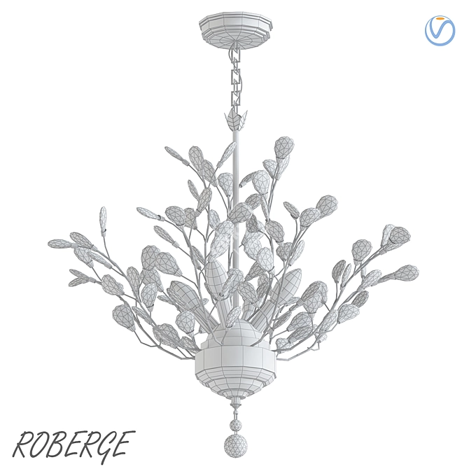 Elegant Roberge Chandelier 3D model image 2