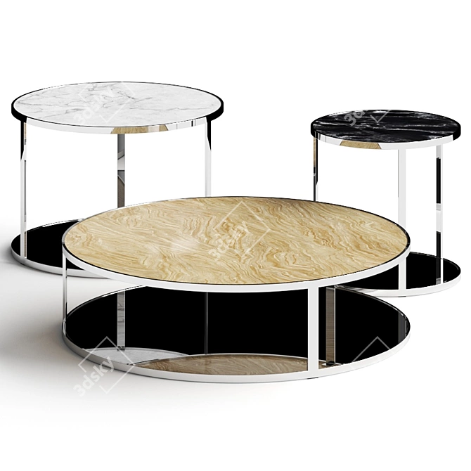 Elegant Minotti Huber Coffee Tables 3D model image 1