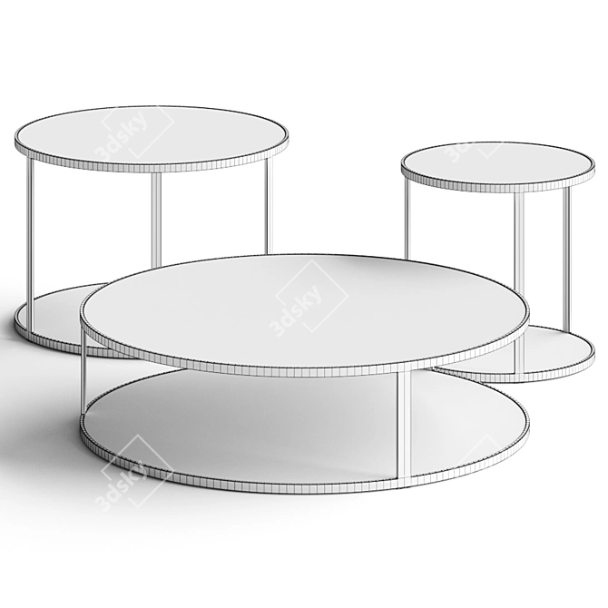 Elegant Minotti Huber Coffee Tables 3D model image 2