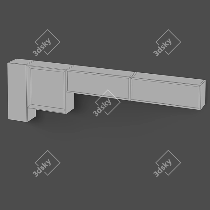 Zen Walnut Wall Cabinets: MOD Interiors Zaragoza 3D model image 3