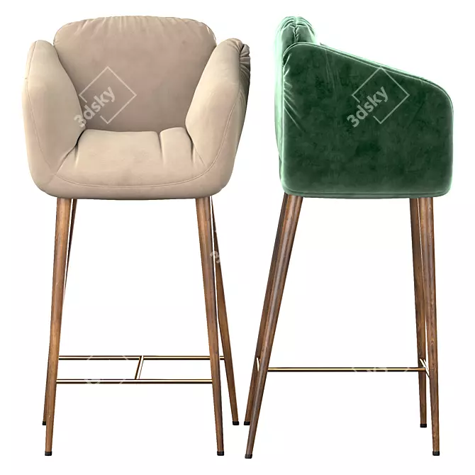 Elegant Jolie Barstool Collection 3D model image 3