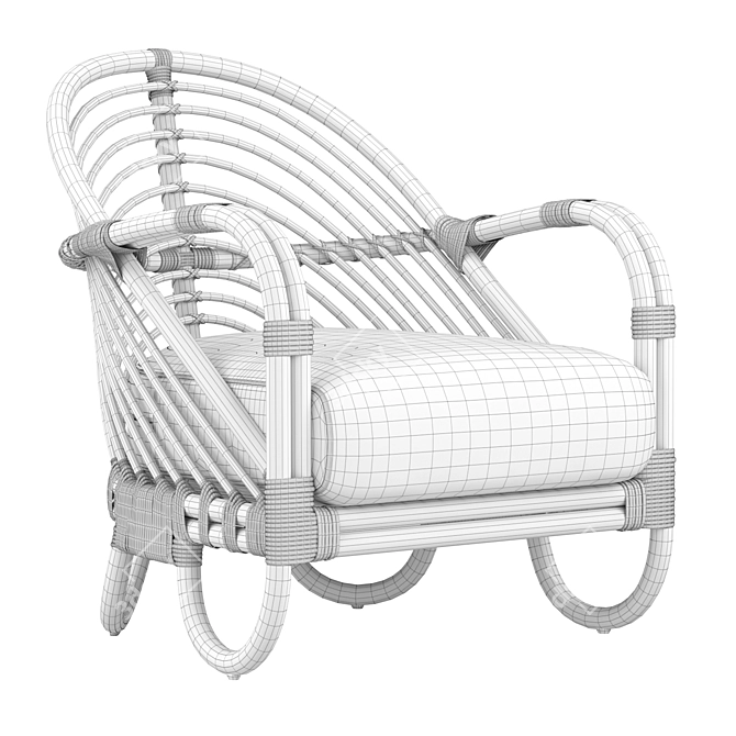 Natural Rattan Etta Chair 3D model image 5