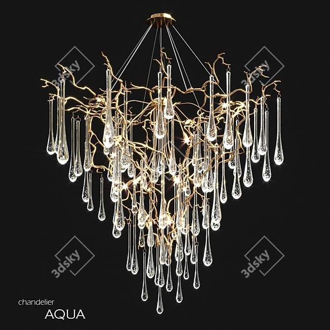 Title: Serip Aqua 19 Lamp Chandelier 3D model image 1