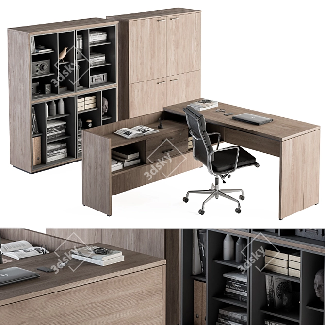 Modern Office Furniture Set 3D model image 1