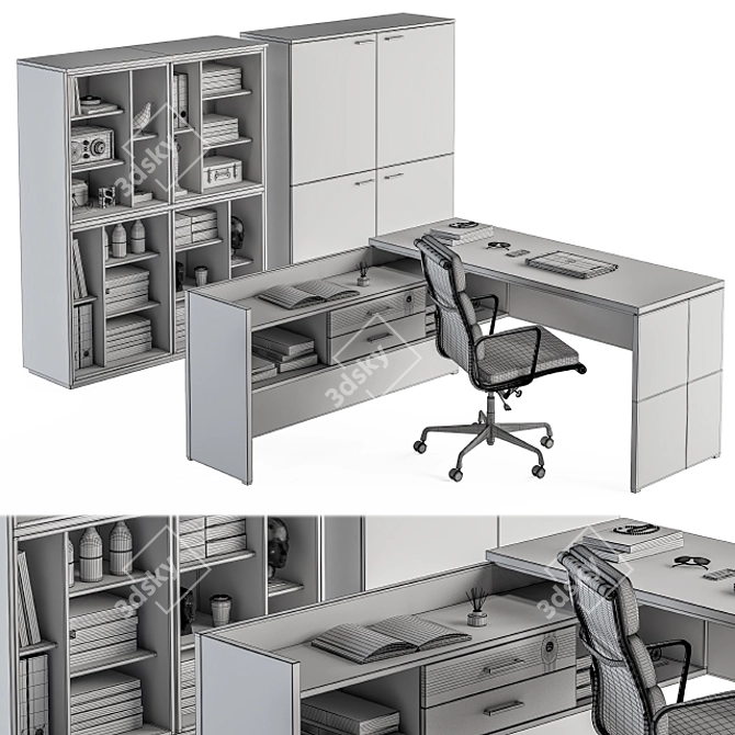 Modern Office Furniture Set 3D model image 5