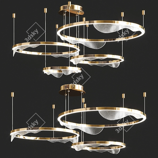 Elegant Ring Chandelier by Hanna B 3D model image 1