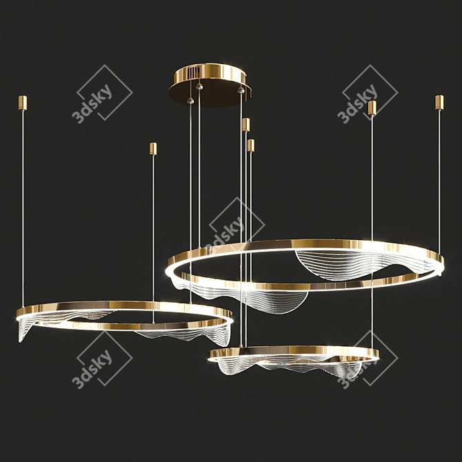 Elegant Ring Chandelier by Hanna B 3D model image 3