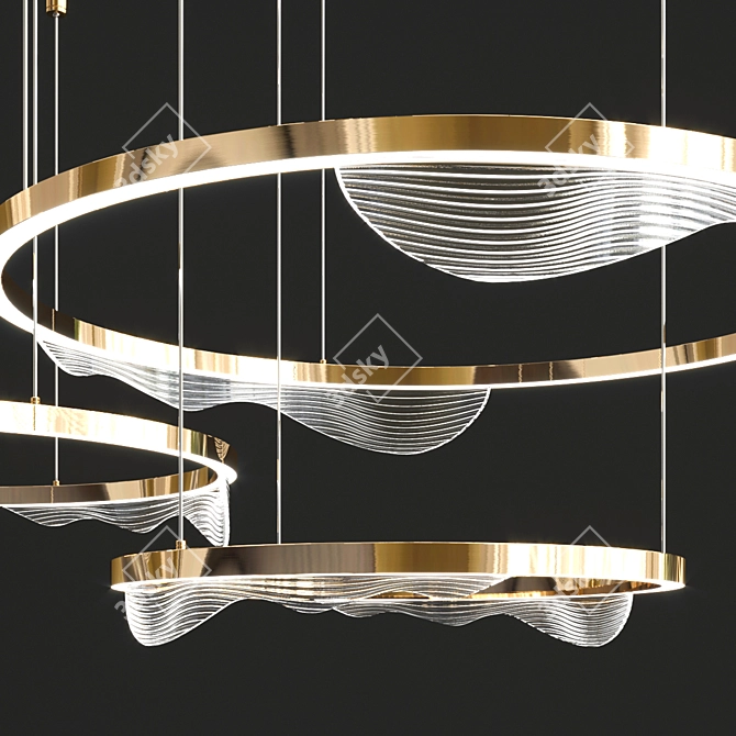 Elegant Ring Chandelier by Hanna B 3D model image 4