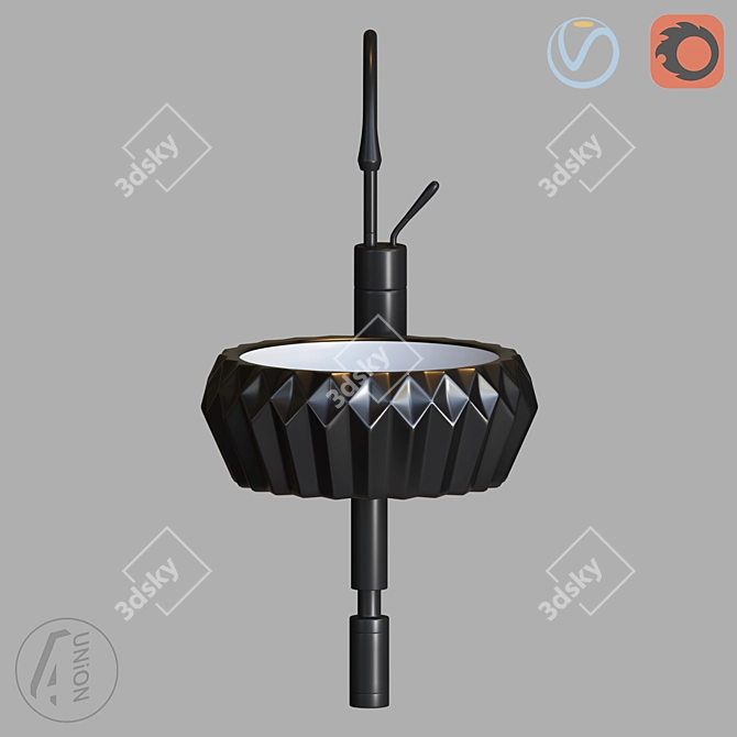 Round Flower Washbasin 3D model image 1