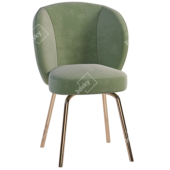Sleek Modern Dining Chair 3D model image 3