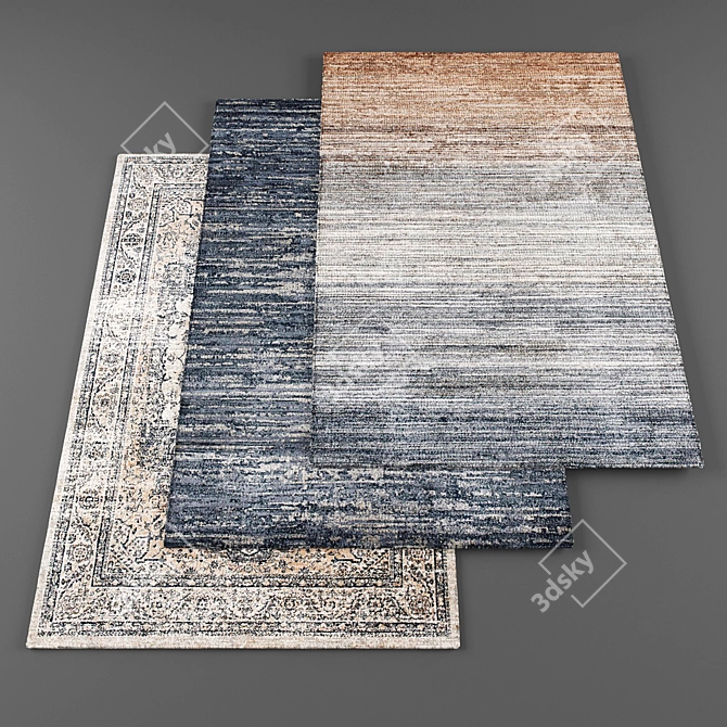 High-Resolution Random Set of 5 Rugs 3D model image 1