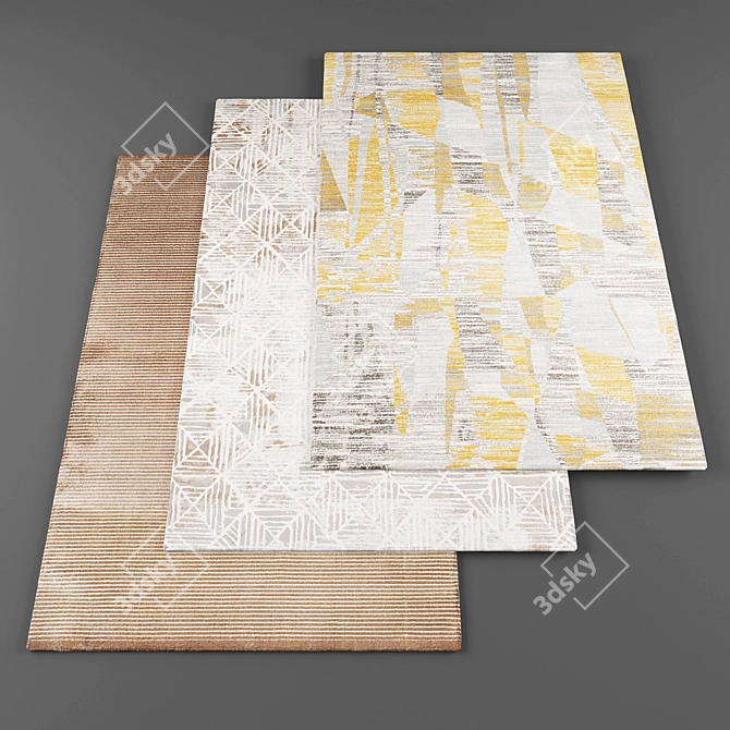 Contemporary High-Res Rugs Set 3D model image 1