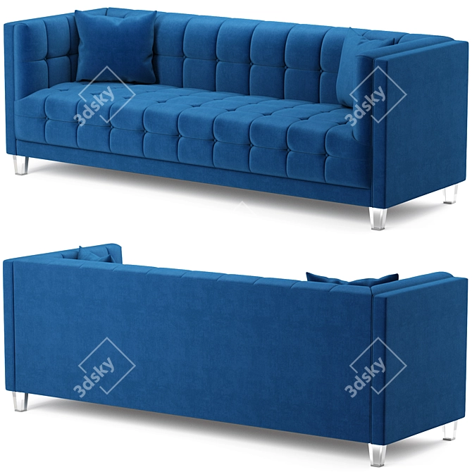 Elegant Mariel Velvet Sofa 3D model image 2