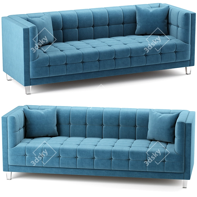 Elegant Mariel Velvet Sofa 3D model image 4