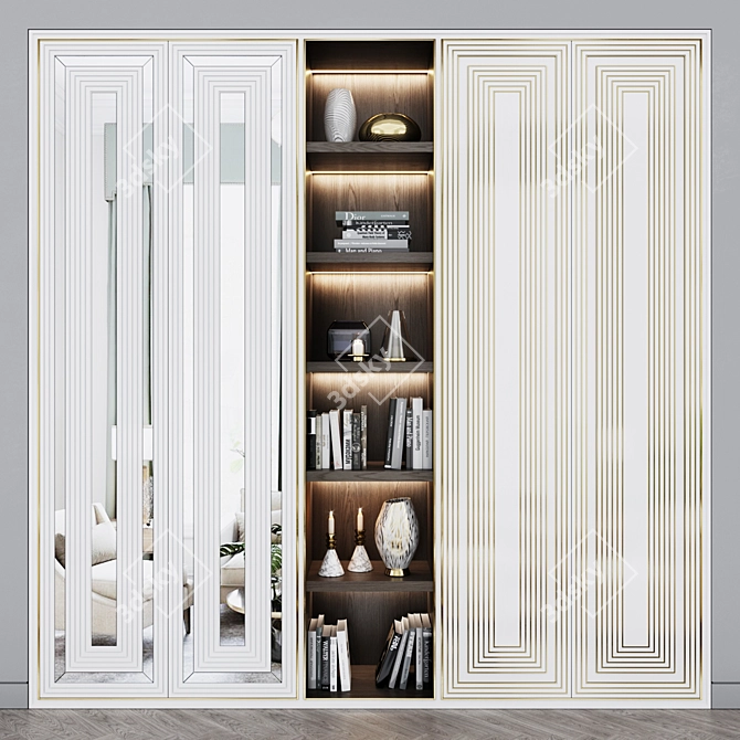 Art Deco Wardrobe: Custom-Made with Luxury Details 3D model image 1